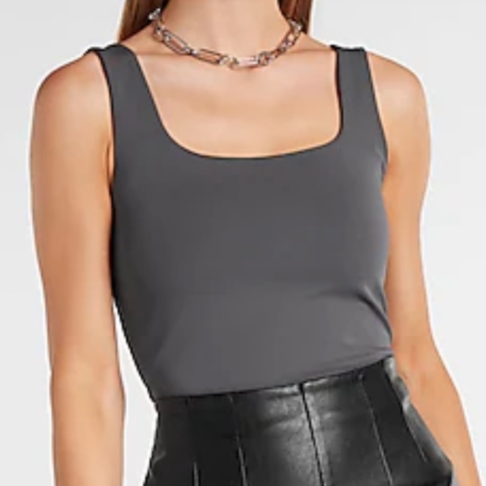 Express gray body contour tank top